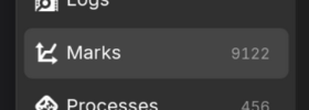 Screenshot of the marks tab with 9122 marks