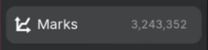 Screenshot of the marks tab with 3243352 marks